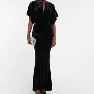 Norma Kamali Black Velvet Dress
